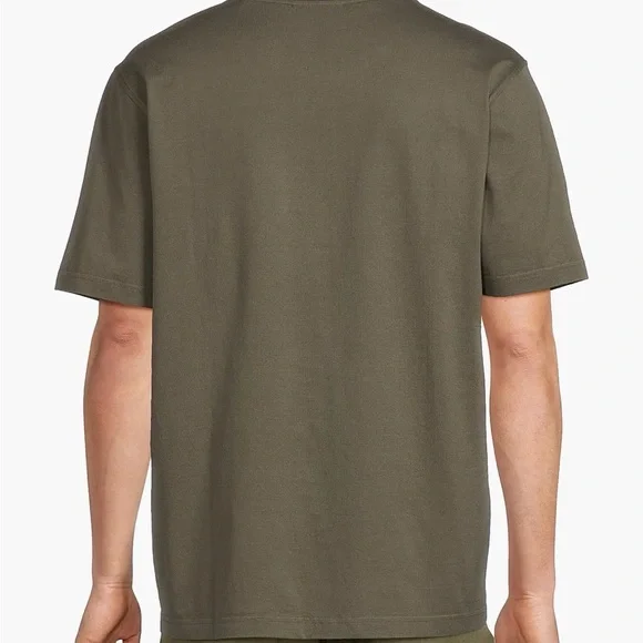 Saks Fifth Avenue Cotton Short Sleeve Crewneck Tee- Olive - Picture 3 of 7